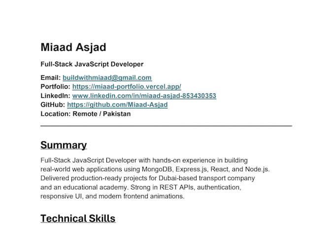 build full stack website